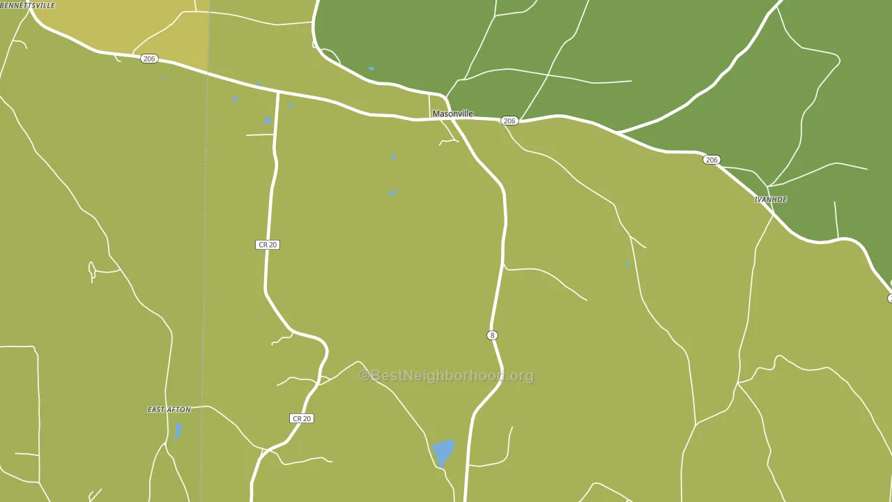 13804, NY block-group voter-turnout map
