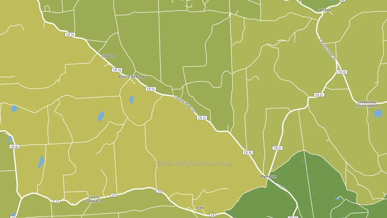 13832, NY block-group voter-turnout map
