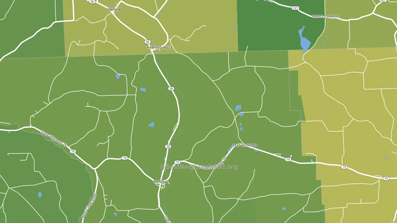 13835, NY block-group voter-turnout map