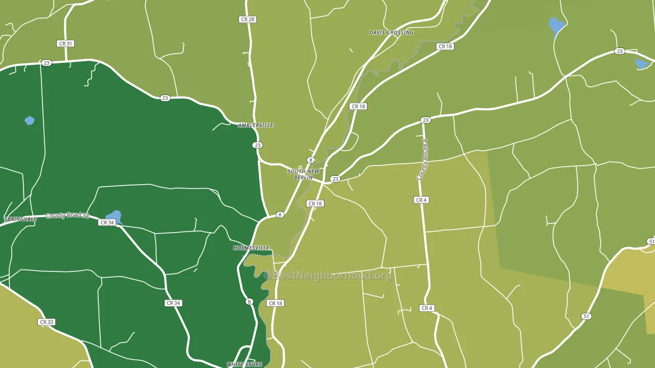 13843, NY block-group voter-turnout map