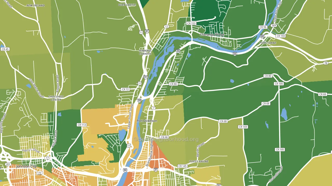 13901, NY block-group voter-turnout map