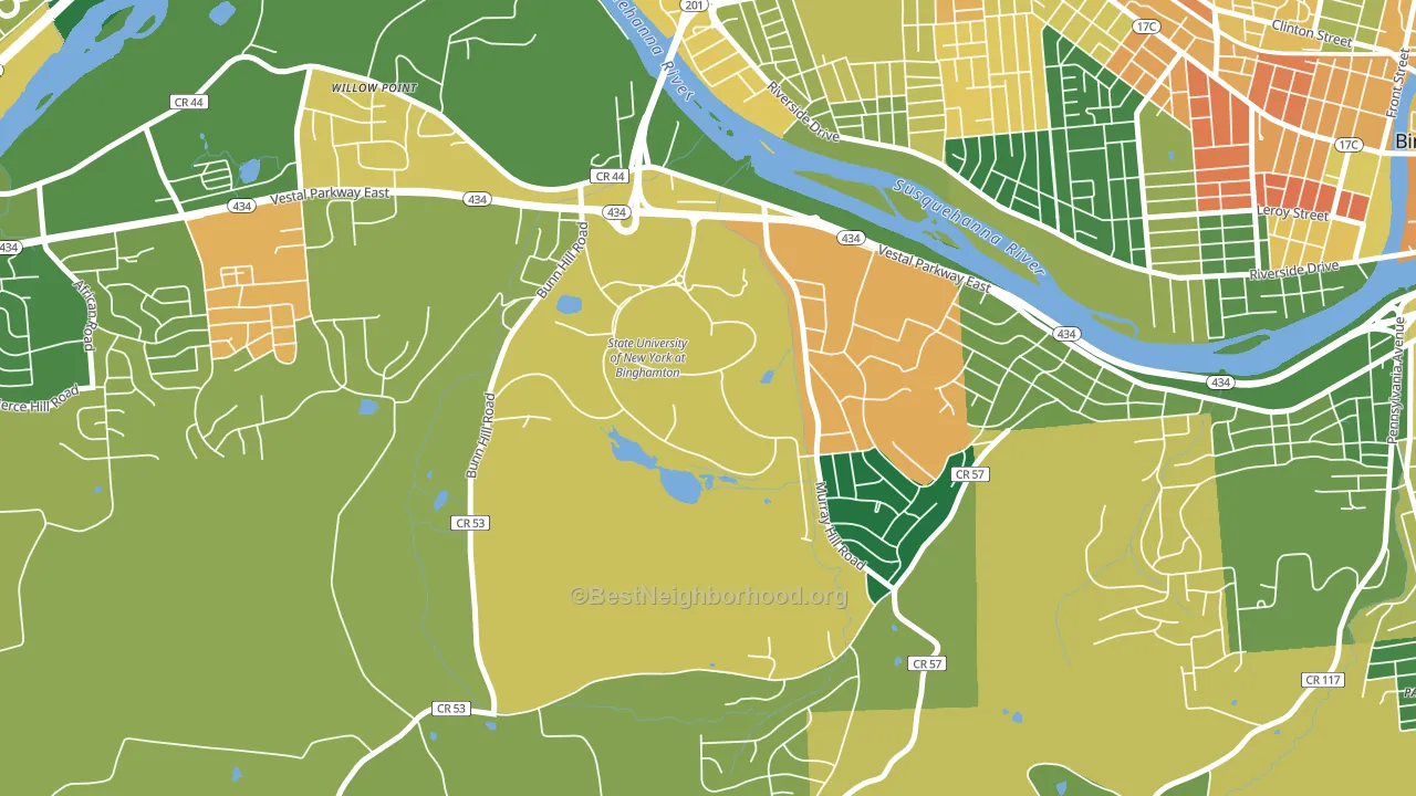 13902, NY block-group voter-turnout map