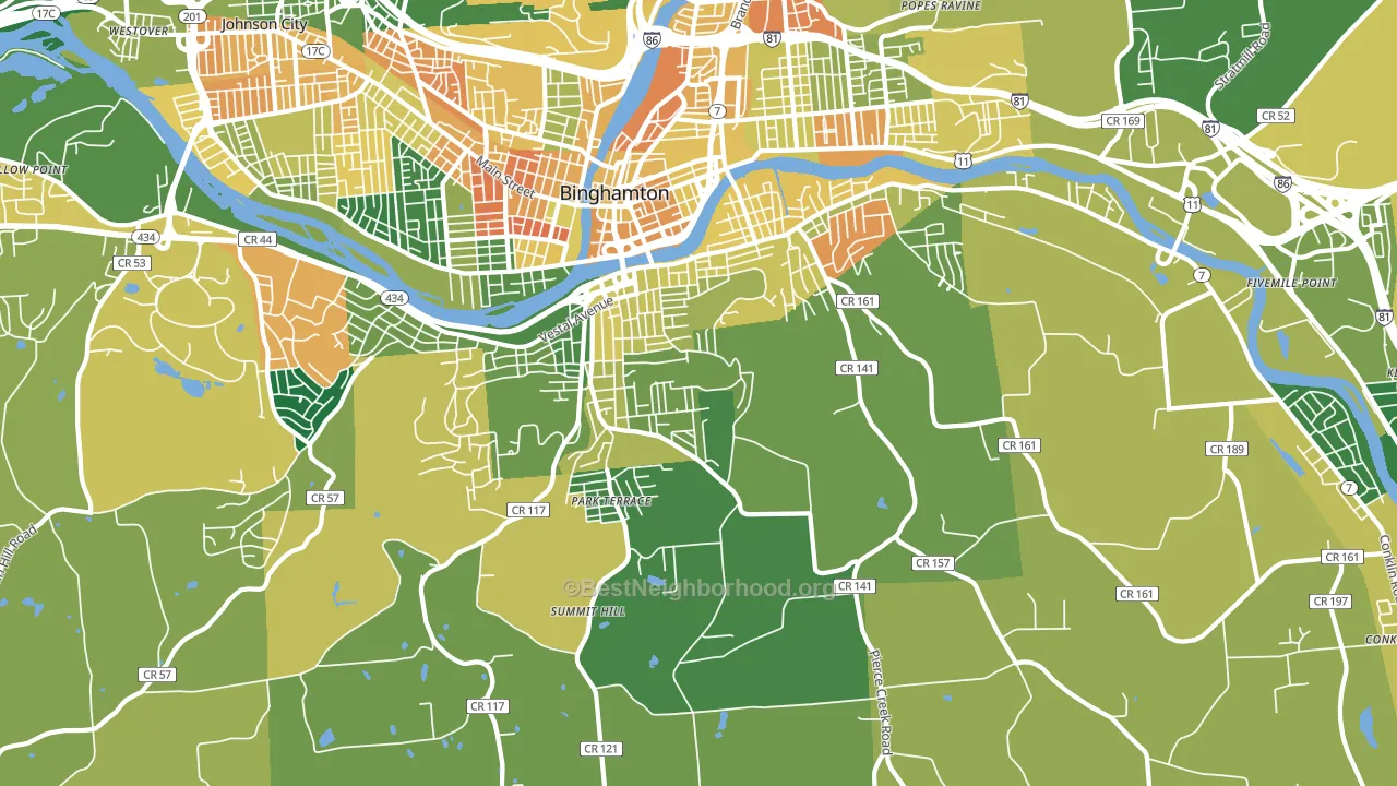 13903, NY block-group voter-turnout map