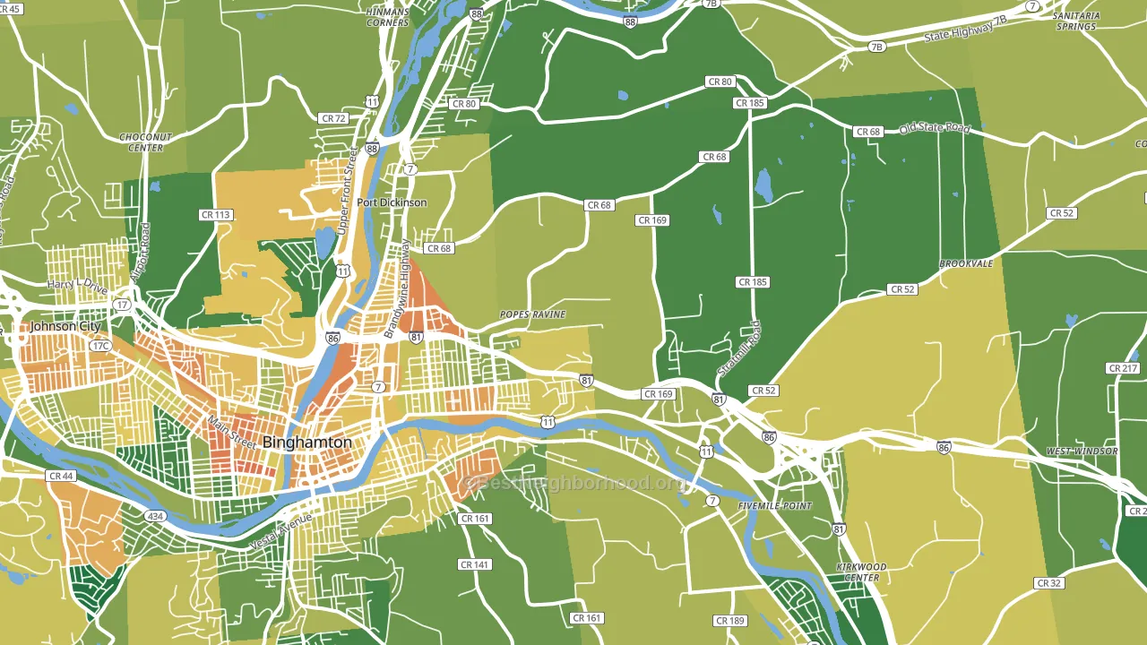 13904, NY block-group voter-turnout map
