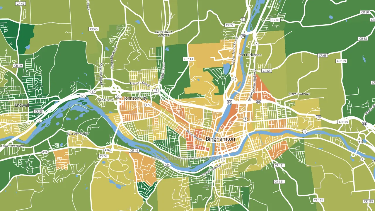 13905, NY block-group voter-turnout map
