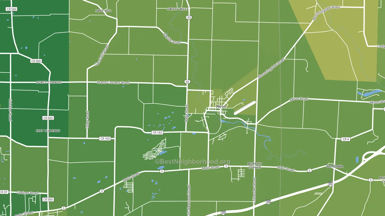 14001, NY block-group voter-turnout map
