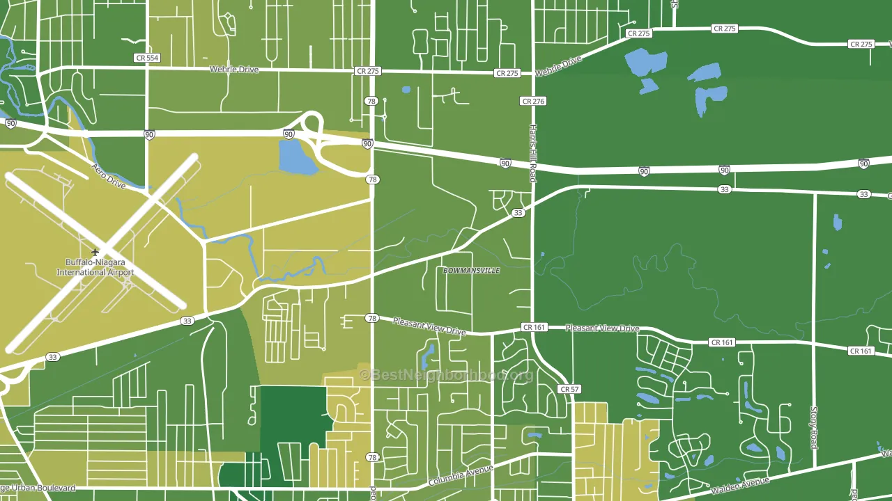 14026, NY block-group voter-turnout map
