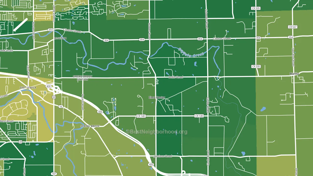 14059, NY block-group voter-turnout map