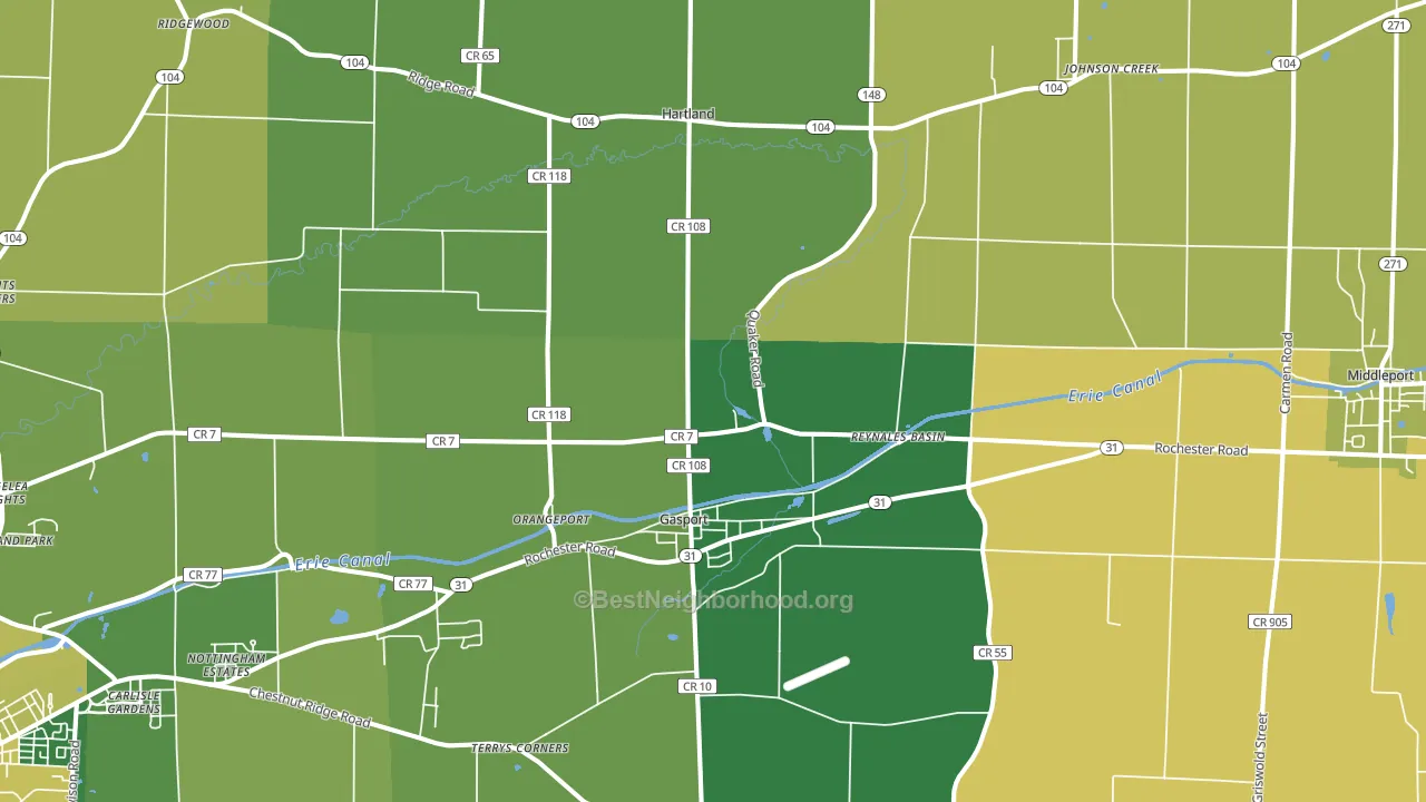 14067, NY block-group voter-turnout map
