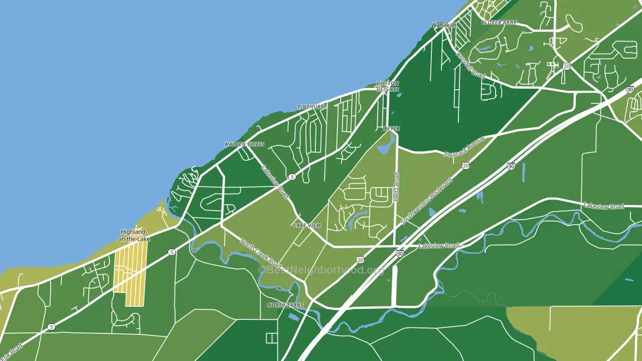 14085, NY block-group voter-turnout map