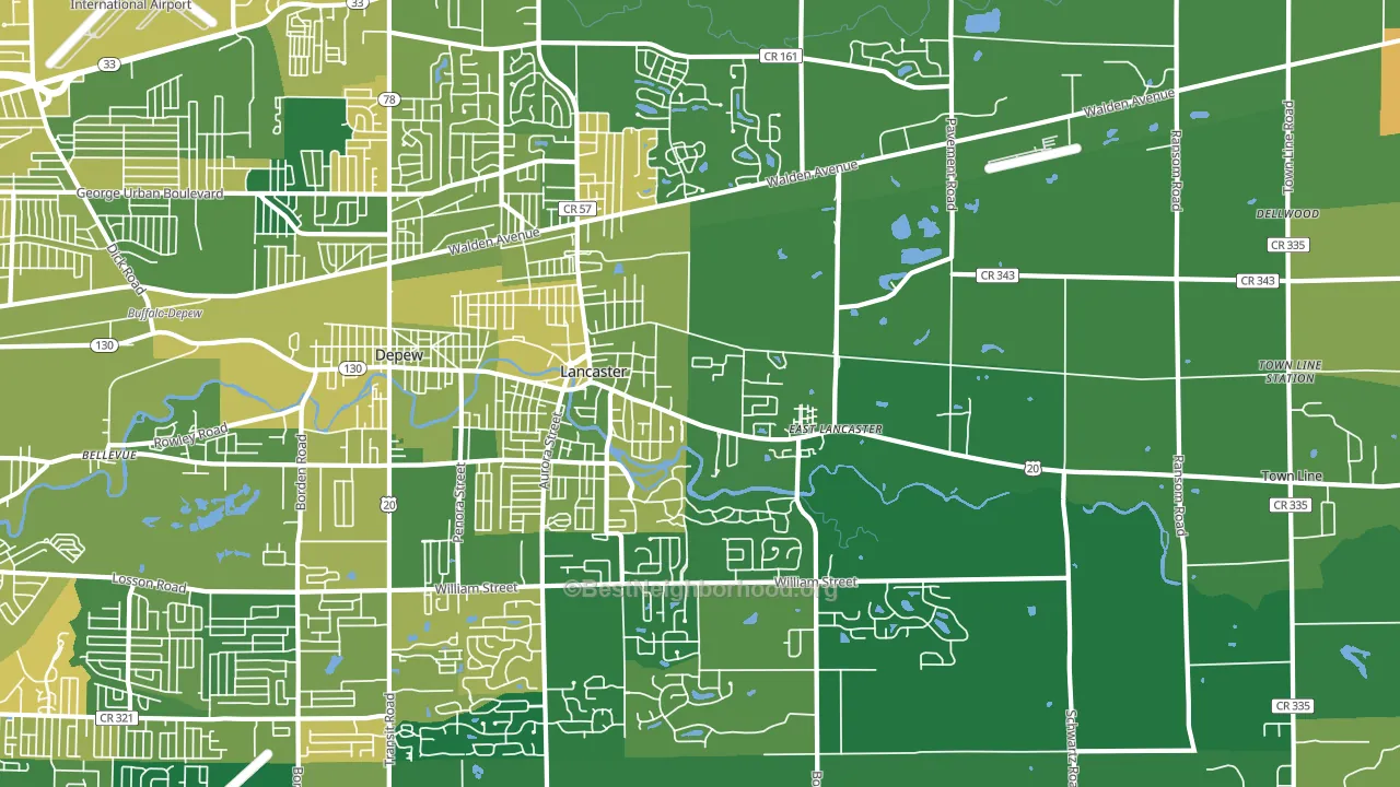 14086, NY block-group voter-turnout map