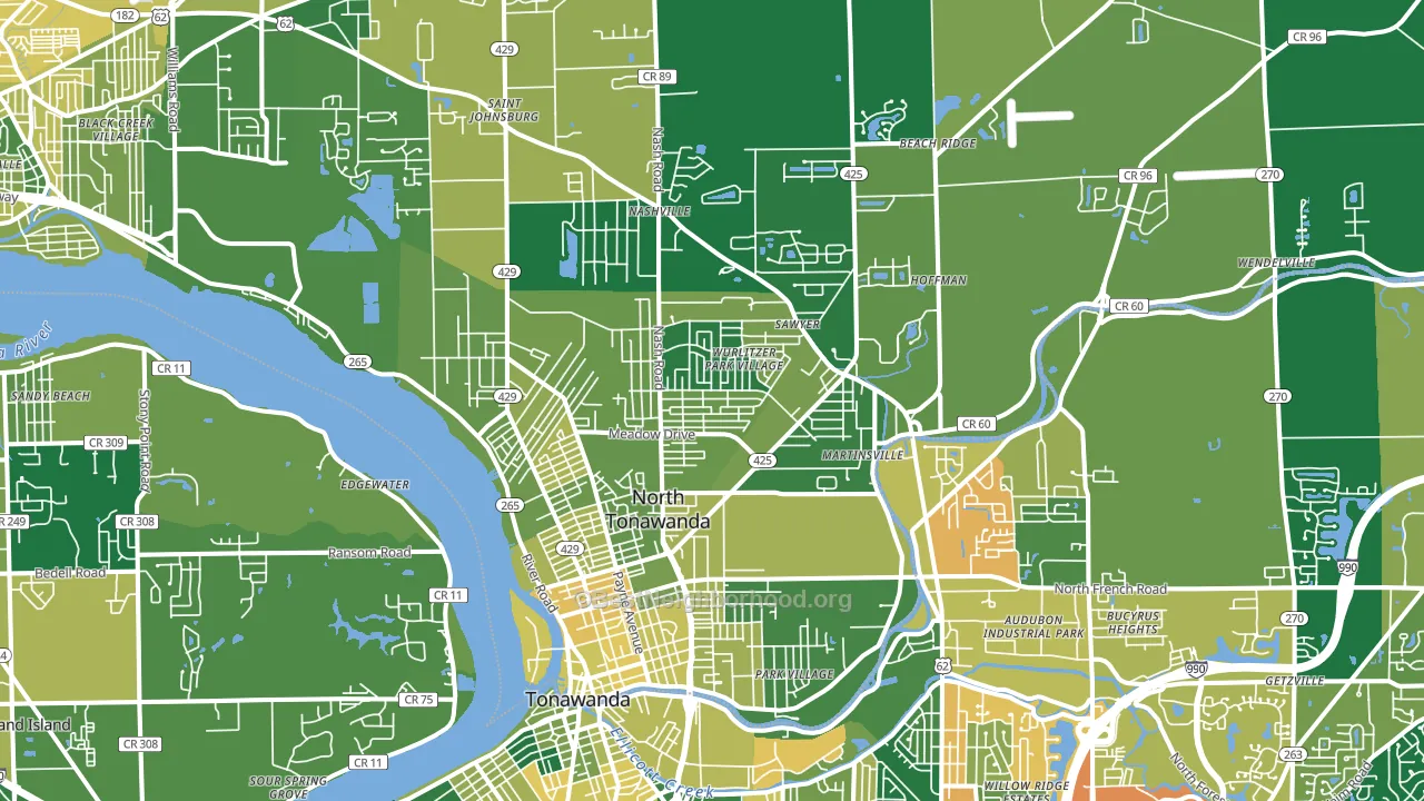 14120, NY block-group voter-turnout map