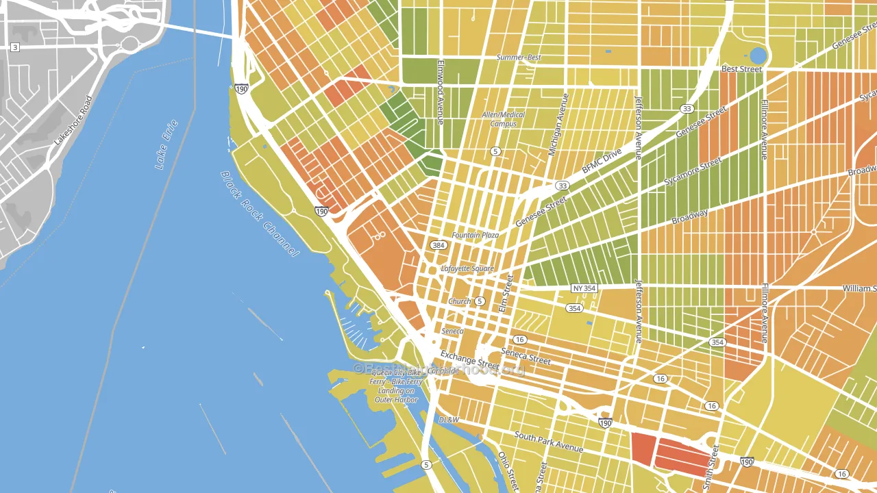 14202, NY block-group voter-turnout map