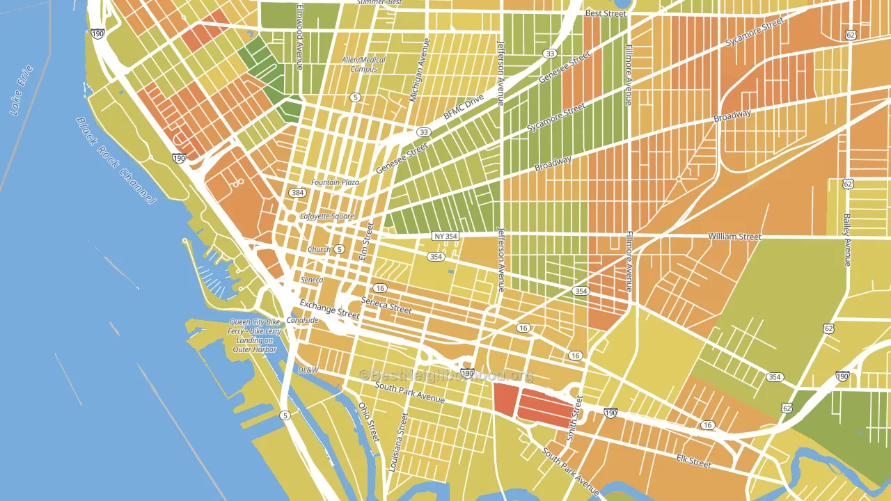 14204, NY block-group voter-turnout map