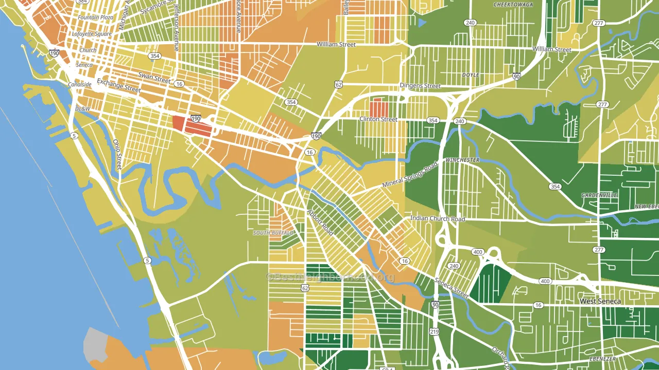 14210, NY block-group voter-turnout map