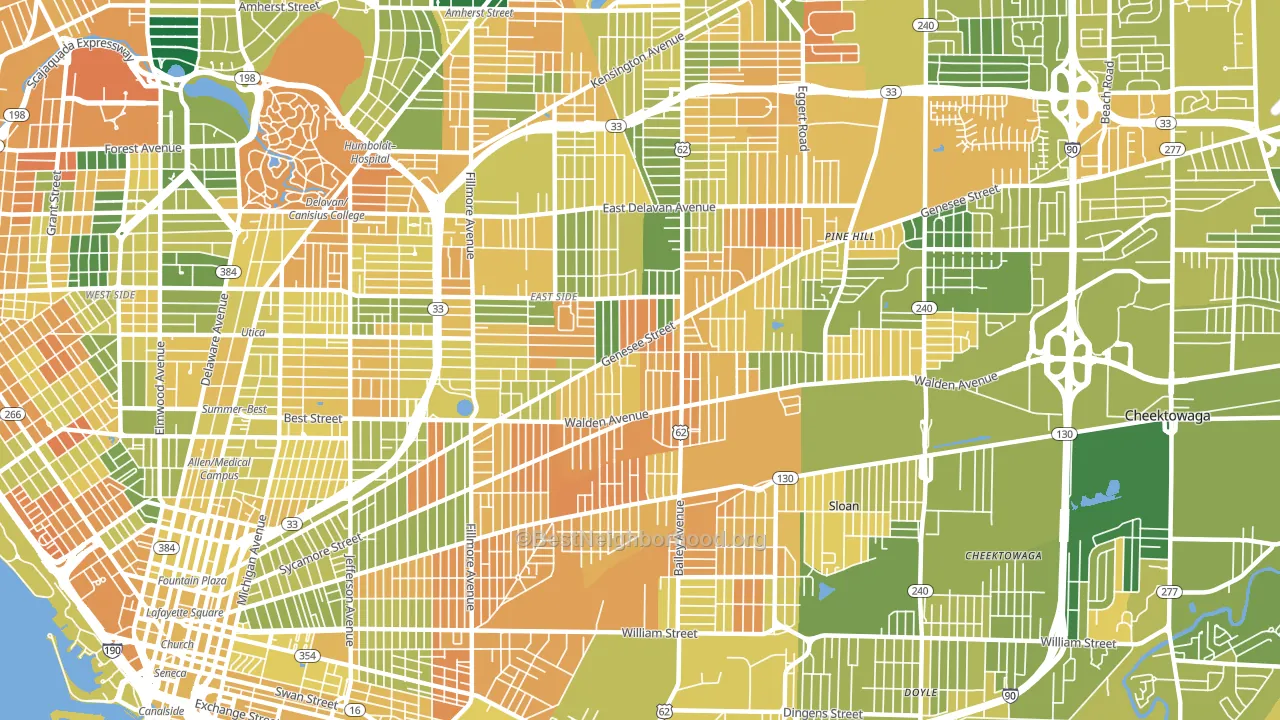 14211, NY block-group voter-turnout map
