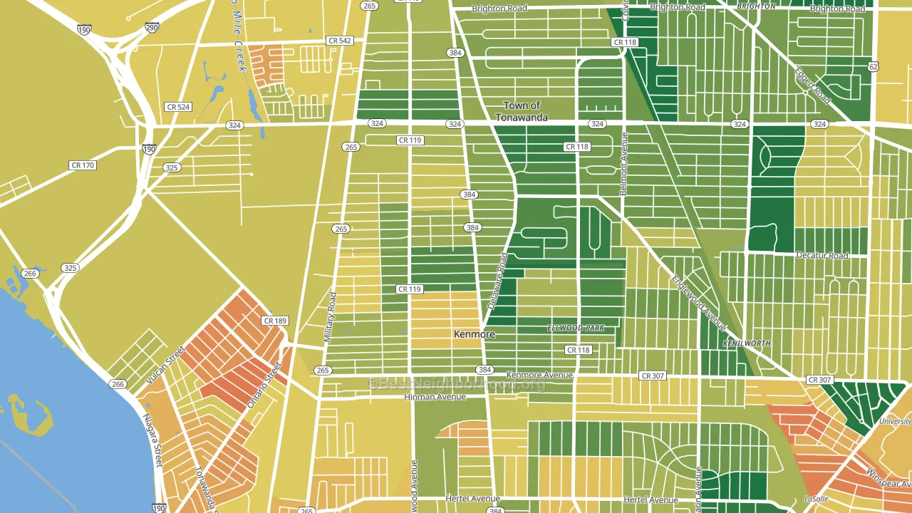 14217, NY block-group voter-turnout map