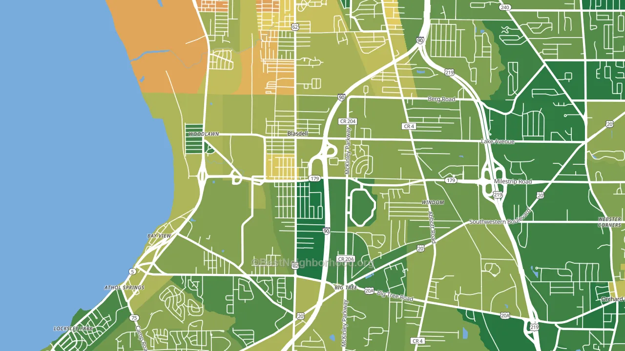 14219, NY block-group voter-turnout map