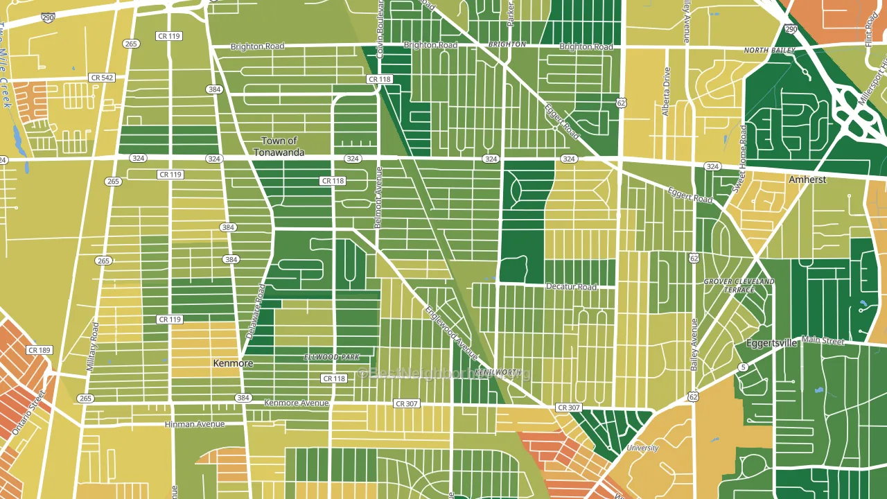 14223, NY block-group voter-turnout map