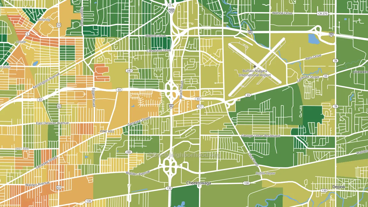 14225, NY block-group voter-turnout map