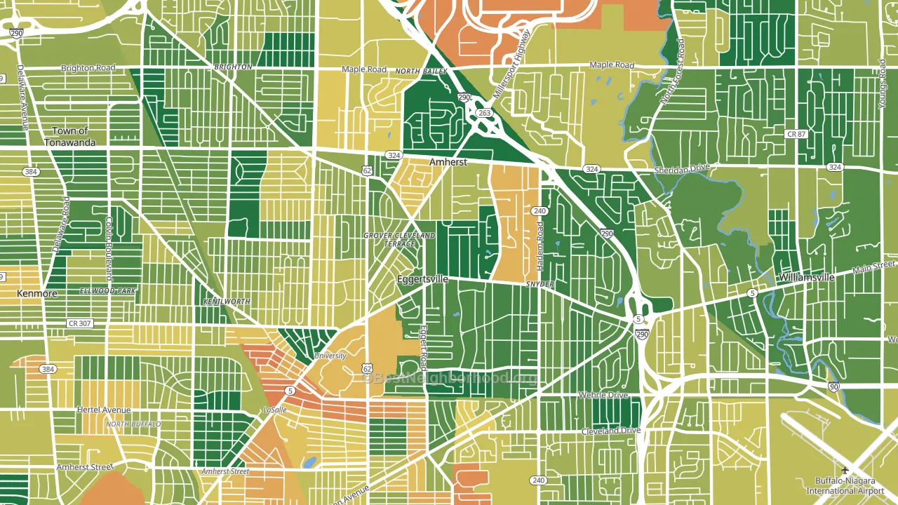 14226, NY block-group voter-turnout map