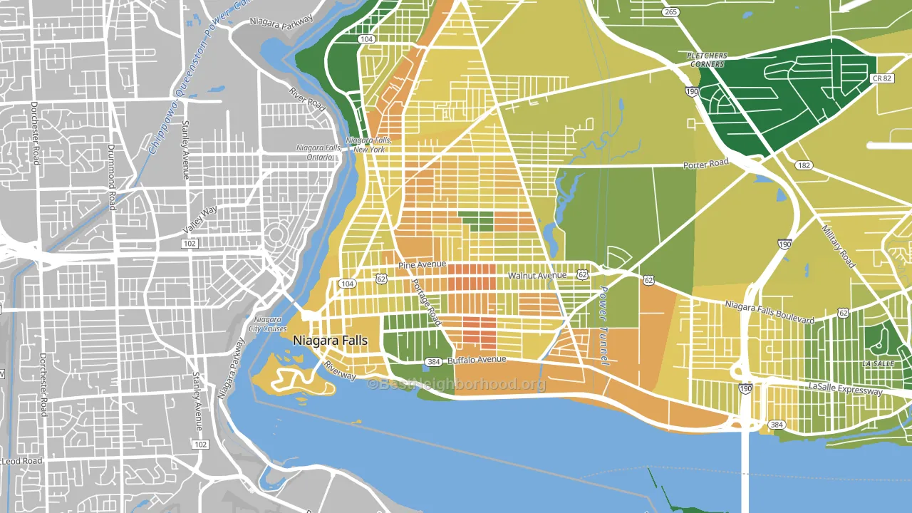 14301, NY block-group voter-turnout map
