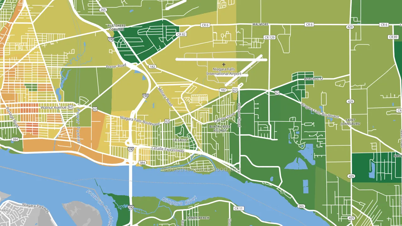 14304, NY block-group voter-turnout map