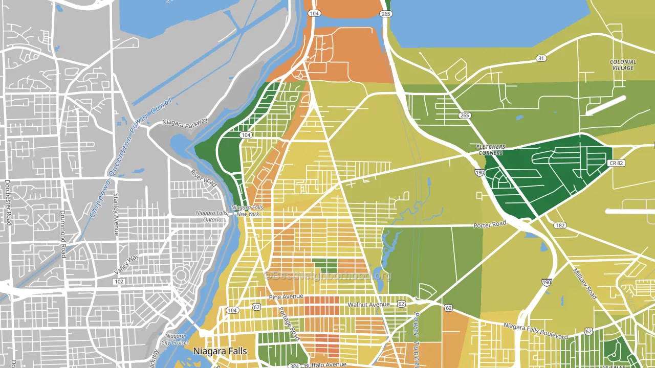 14305, NY block-group voter-turnout map