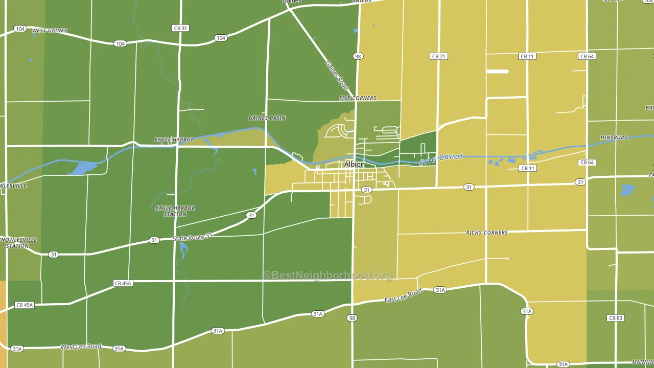 14411, NY block-group voter-turnout map