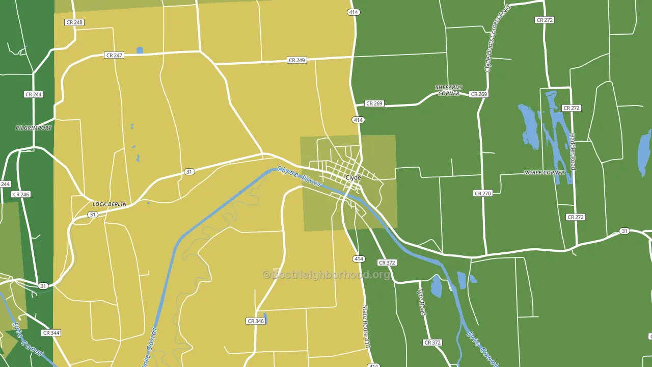 14433, NY block-group voter-turnout map