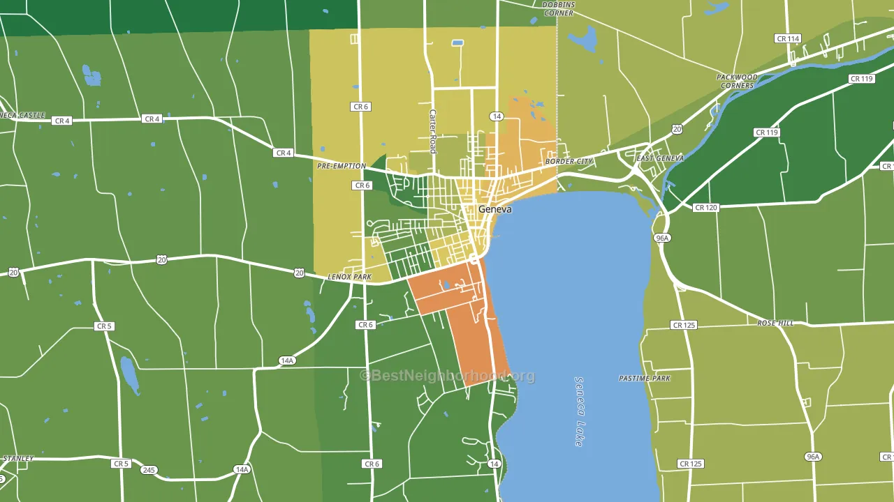 14456, NY block-group voter-turnout map