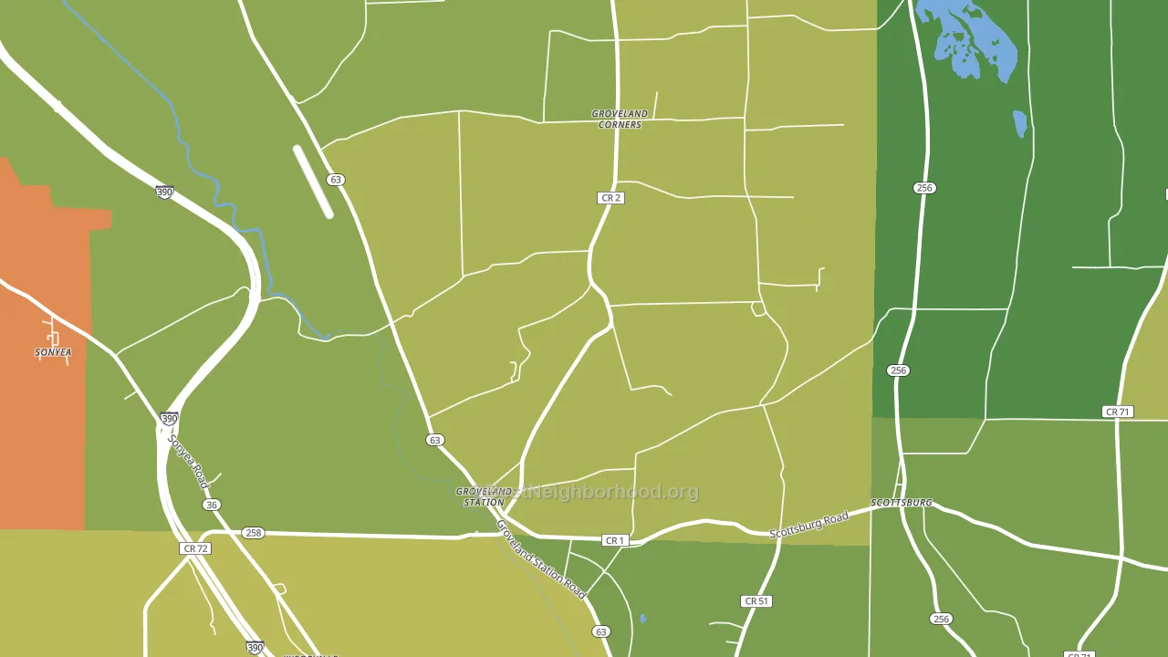 14462, NY block-group voter-turnout map