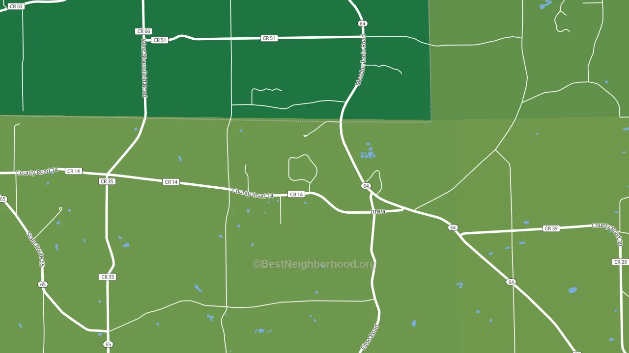 14475, NY block-group voter-turnout map