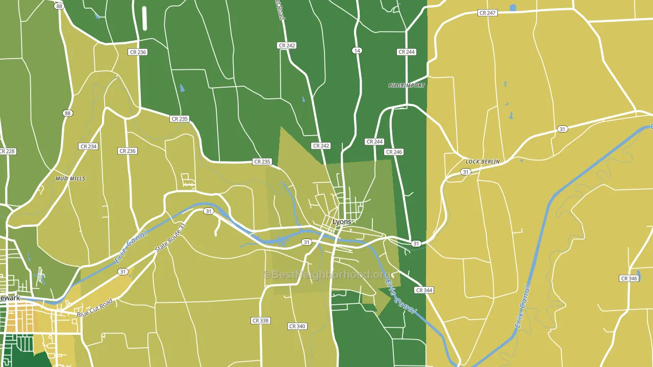 14489, NY block-group voter-turnout map
