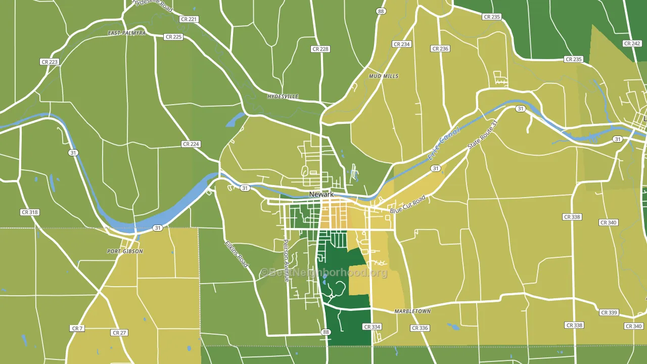 14513, NY block-group voter-turnout map