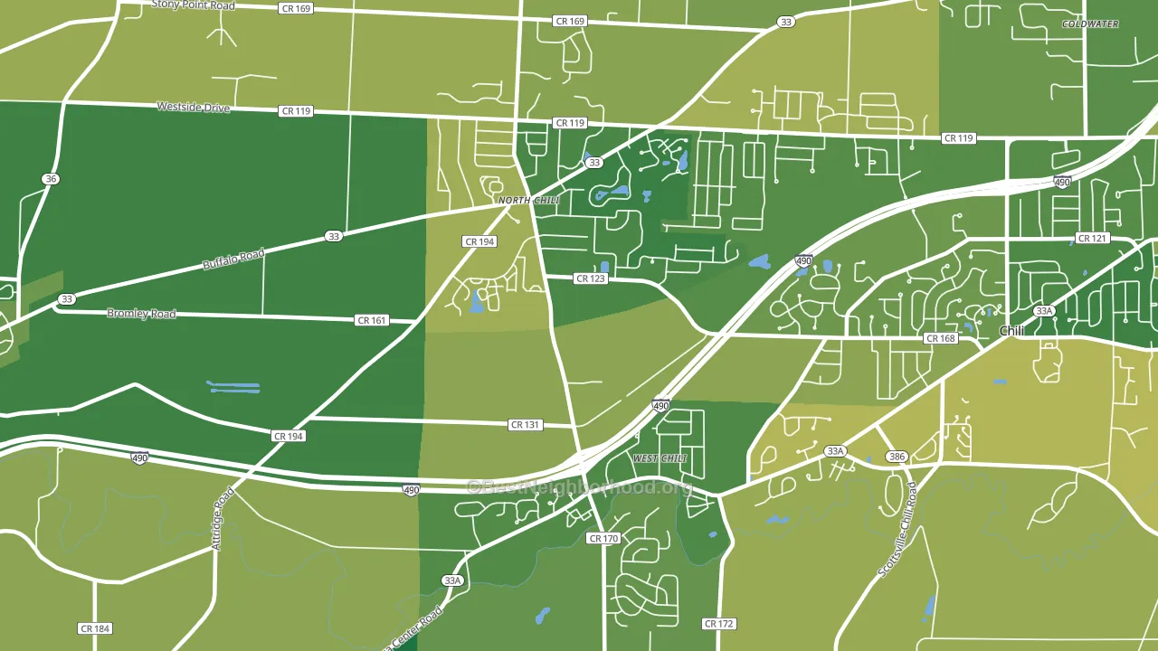 14514, NY block-group voter-turnout map