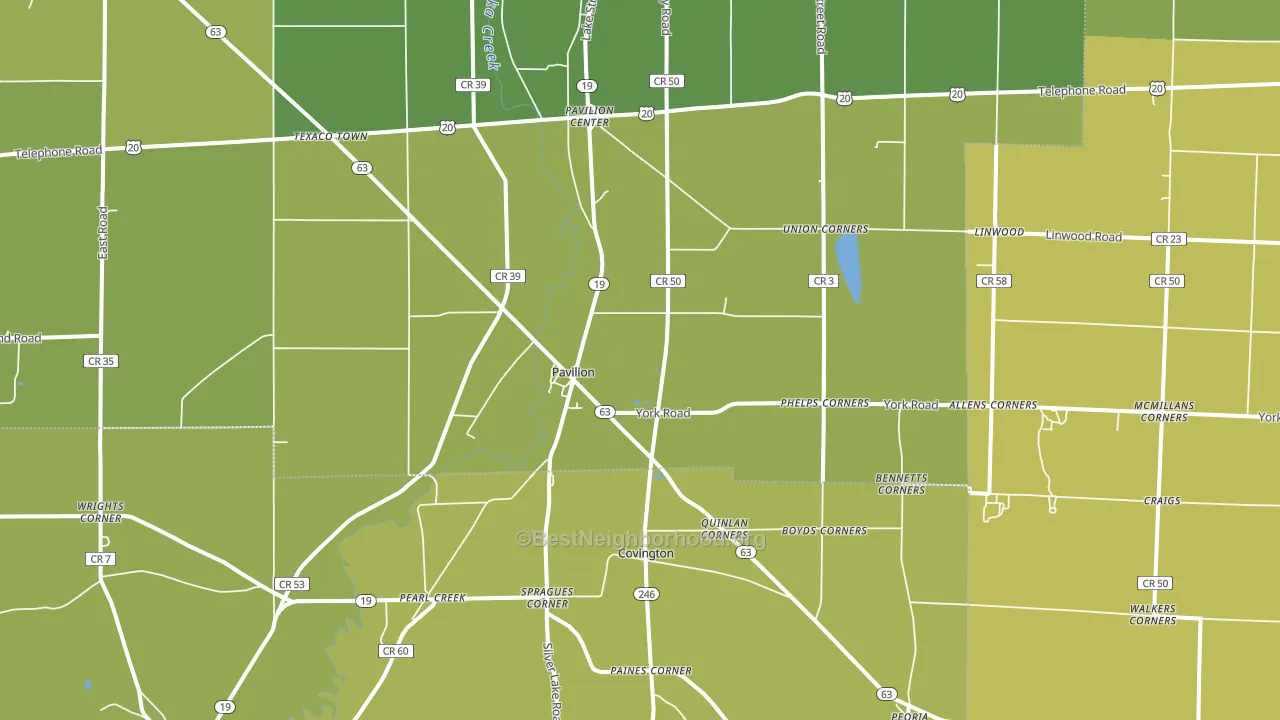 14525, NY block-group voter-turnout map