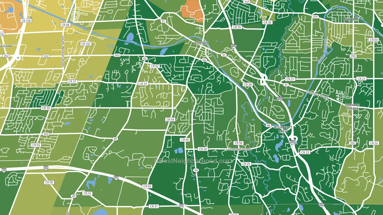 14534, NY block-group voter-turnout map