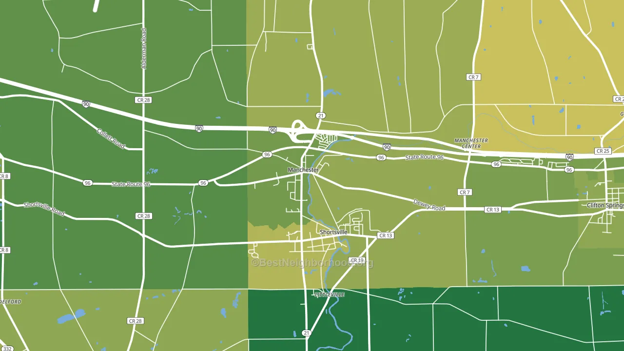 14548, NY block-group voter-turnout map