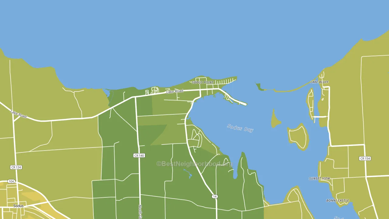 14555, NY block-group voter-turnout map
