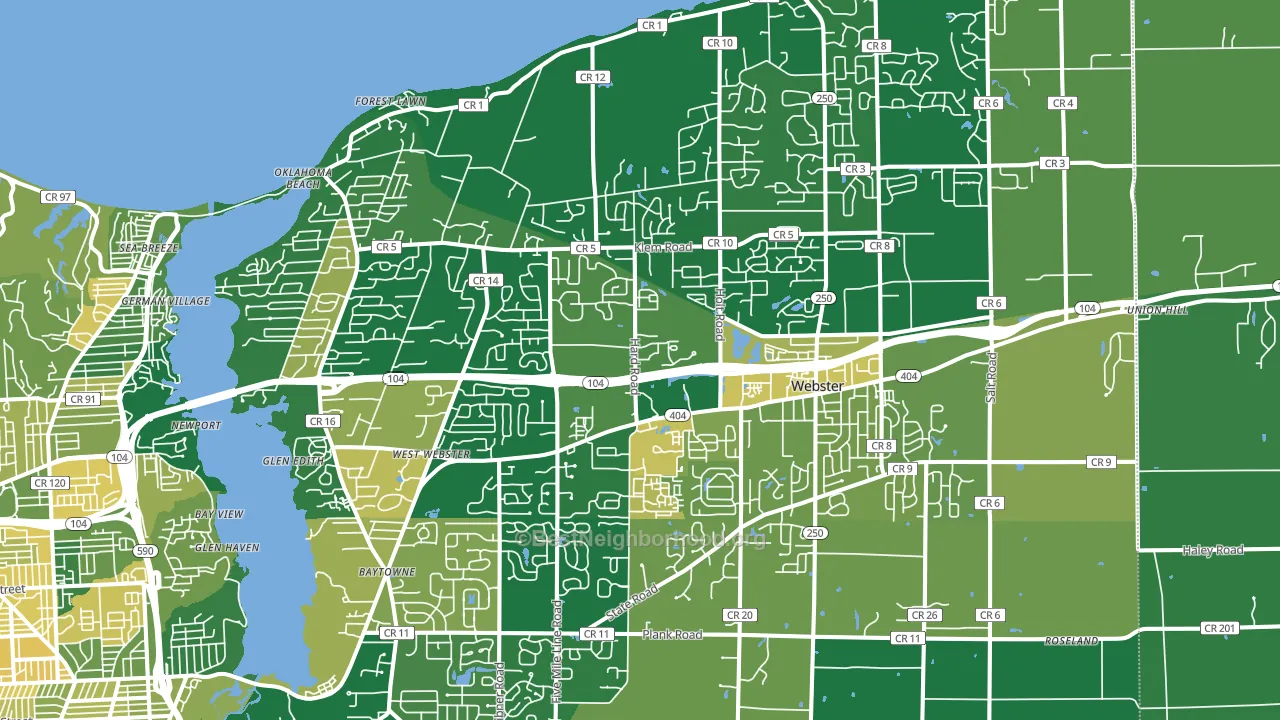 14580, NY block-group voter-turnout map