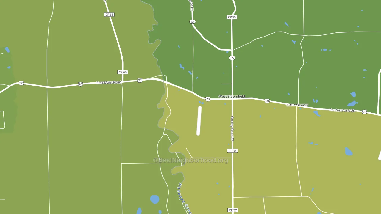 14585, NY block-group voter-turnout map