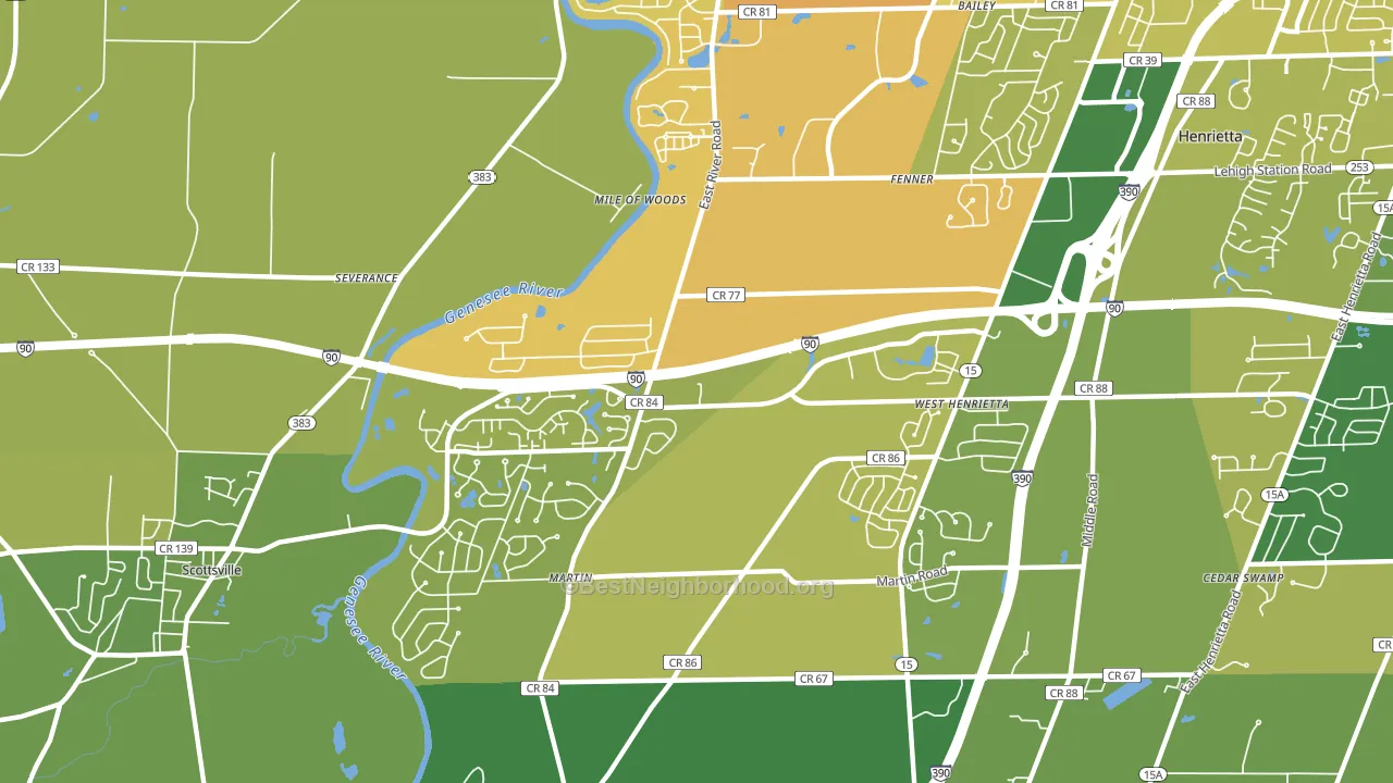 14586, NY block-group voter-turnout map
