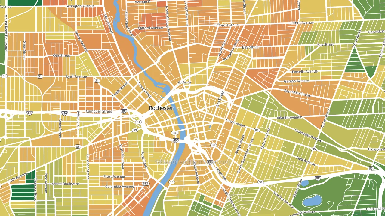 14604, NY block-group voter-turnout map