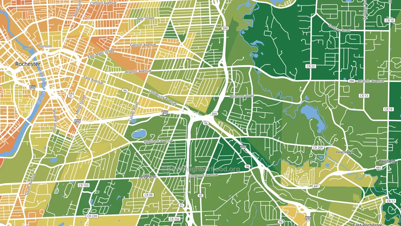 14610, NY block-group voter-turnout map