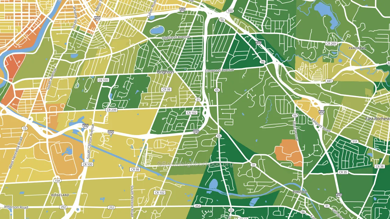 14618, NY block-group voter-turnout map