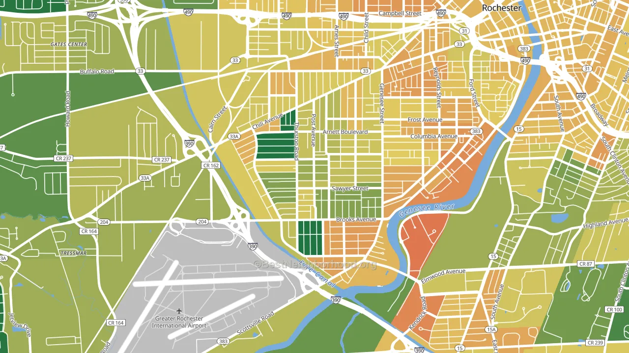 14619, NY block-group voter-turnout map