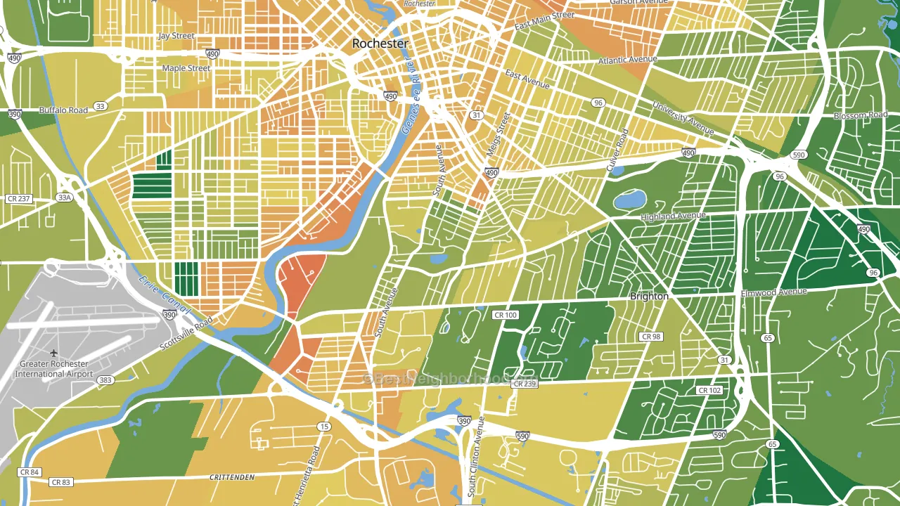14620, NY block-group voter-turnout map