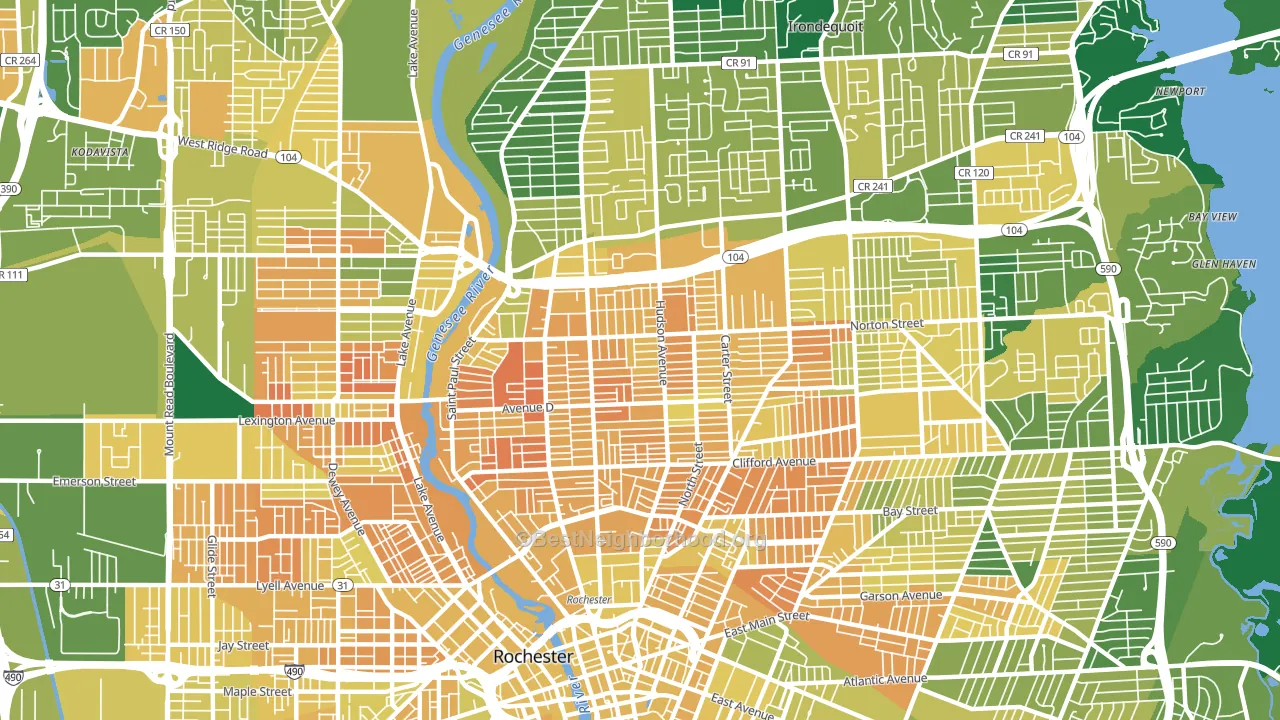 14621, NY block-group voter-turnout map