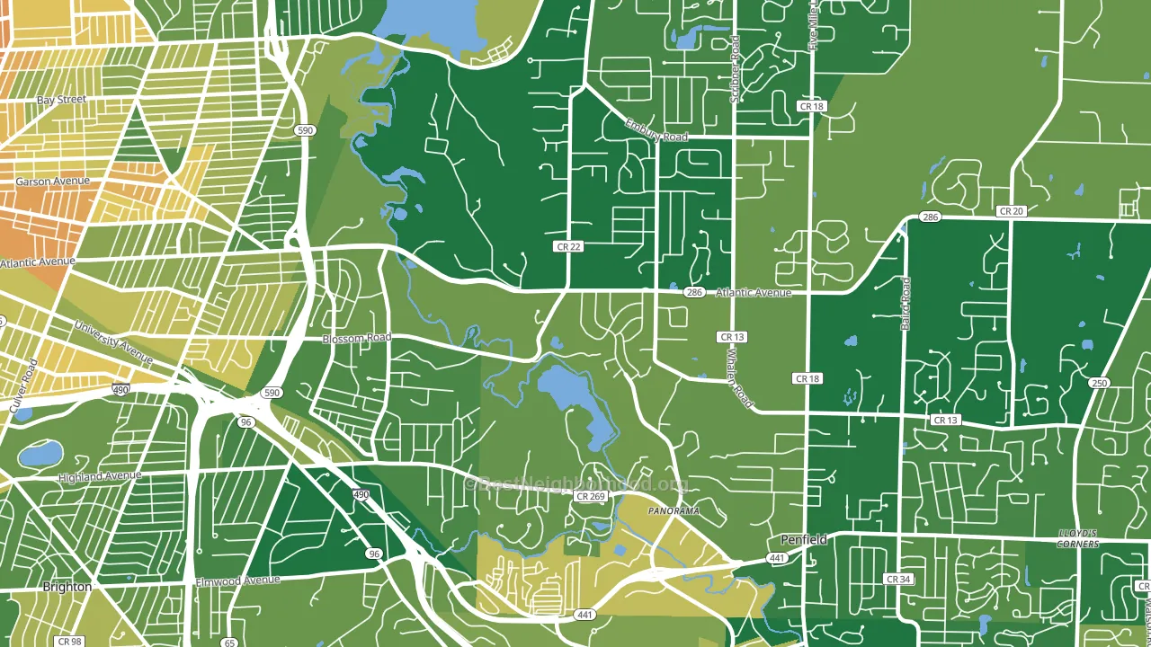 14625, NY block-group voter-turnout map